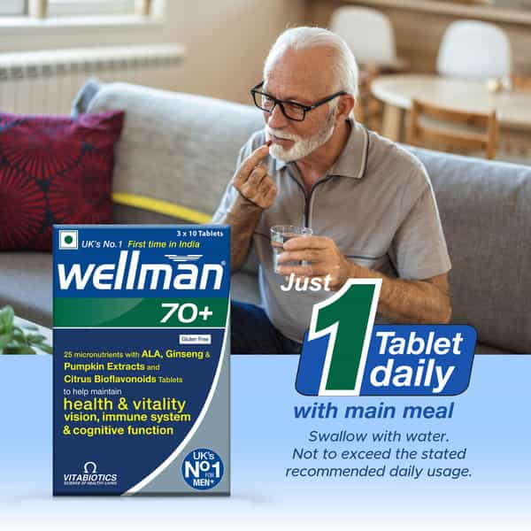 Wellman 70+ Health Supplement Tablets - Pack Of 30