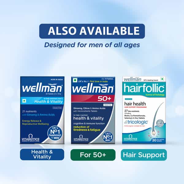 Wellman 70+ Health Supplement Tablets - Pack Of 30