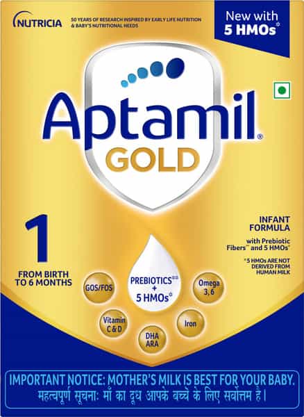Aptamil Gold 1 Infant Formula Powder With Prebiotics (Upto 6 Months) Stage 1-400G Bag-In-Box