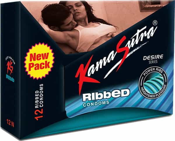 Kamasutra Ribbed Box Of 12 Condoms