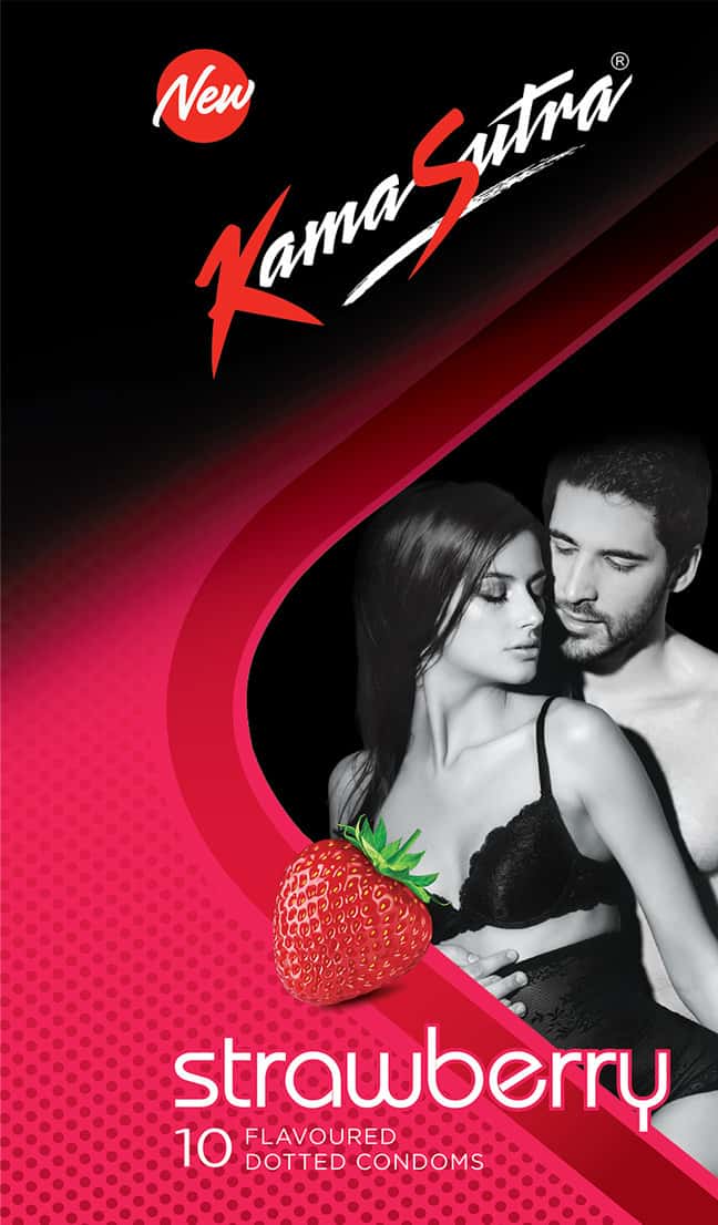 Kamasutra Excite Strawberry Box Of 10 Condoms