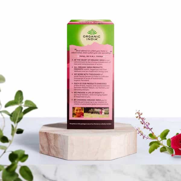 Organic India Tulsi Sweet Rose 25 Tea Bags Box
