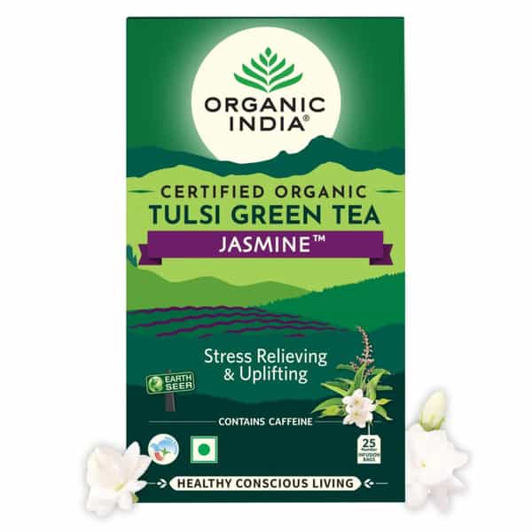 Organic India Tulsi Jasmine Green Tea Bags Packet Of 25