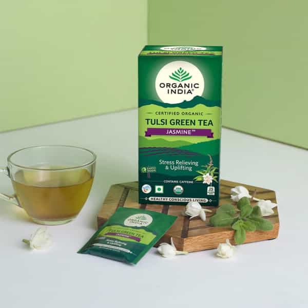 Organic India Tulsi Jasmine Green Tea Bags Packet Of 25