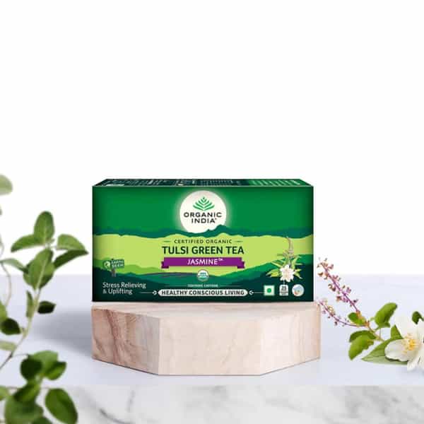 Organic India Tulsi Jasmine Green Tea Bags Packet Of 25