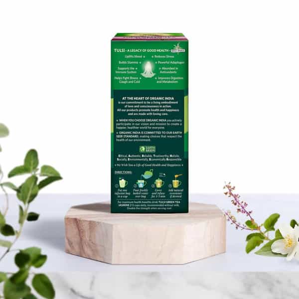 Organic India Tulsi Jasmine Green Tea Bags Packet Of 25