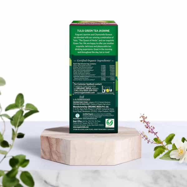 Organic India Tulsi Jasmine Green Tea Bags Packet Of 25
