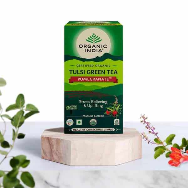 Organic India Tulsi Pomegranate Green Tea Bags Packet Of 25