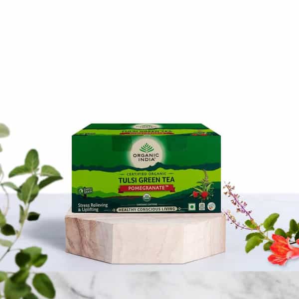Organic India Tulsi Pomegranate Green Tea Bags Packet Of 25