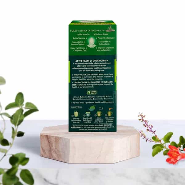 Organic India Tulsi Pomegranate Green Tea Bags Packet Of 25