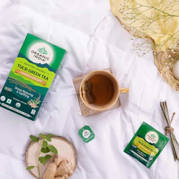 Organic India Tulsi Green Tea Lemon Ginger Tea Bag 25'S