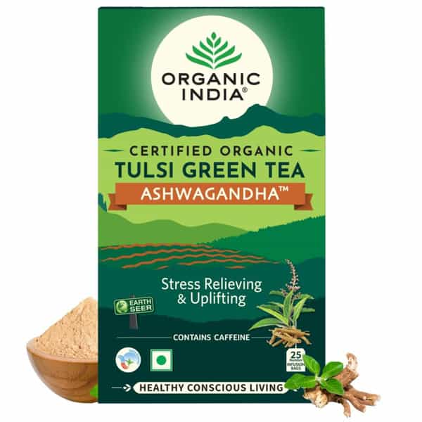 Organic India Tulsi Green Tea Ashwagandha Tea Bag 25'S
