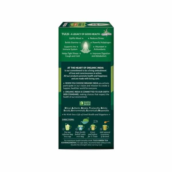 Organic India Tulsi Green Tea Ashwagandha Tea Bag 25'S