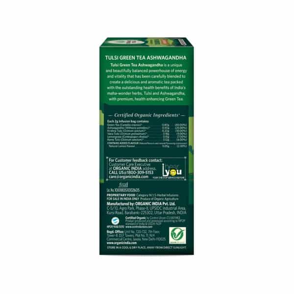 Organic India Tulsi Green Tea Ashwagandha Tea Bag 25'S