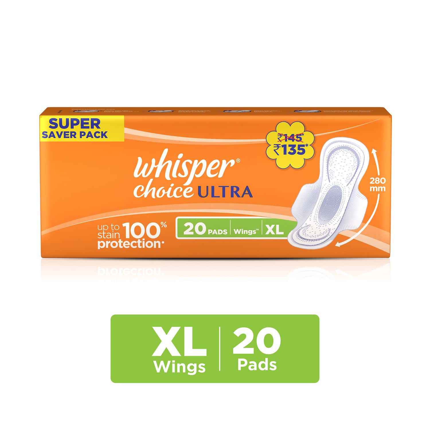 Buy Whisper Choice Ultra Wings Size Xl Sanitary Pads Packet Of 20