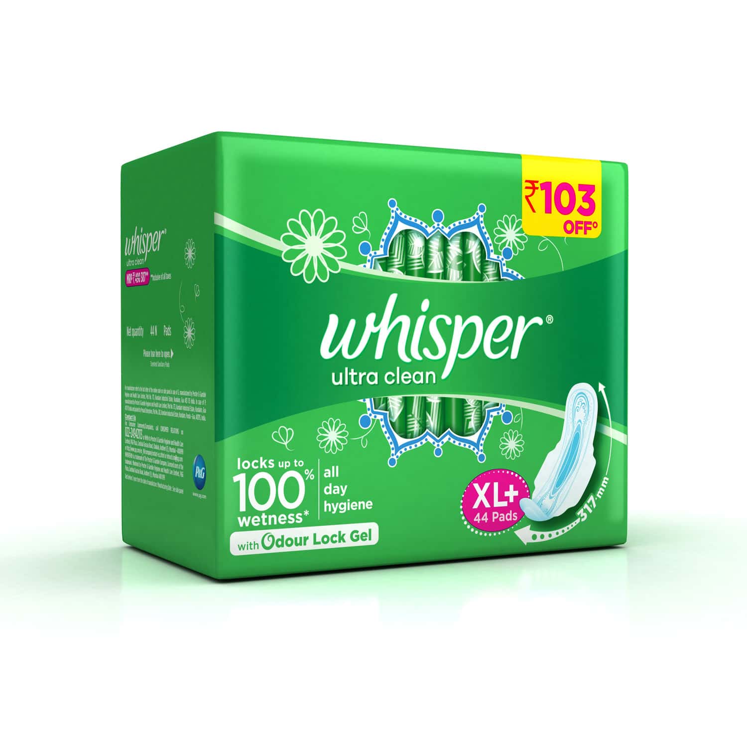 Buy Whisper Ultra Clean Size Xl Plus Sanitary Pads Packet Of 44 Online