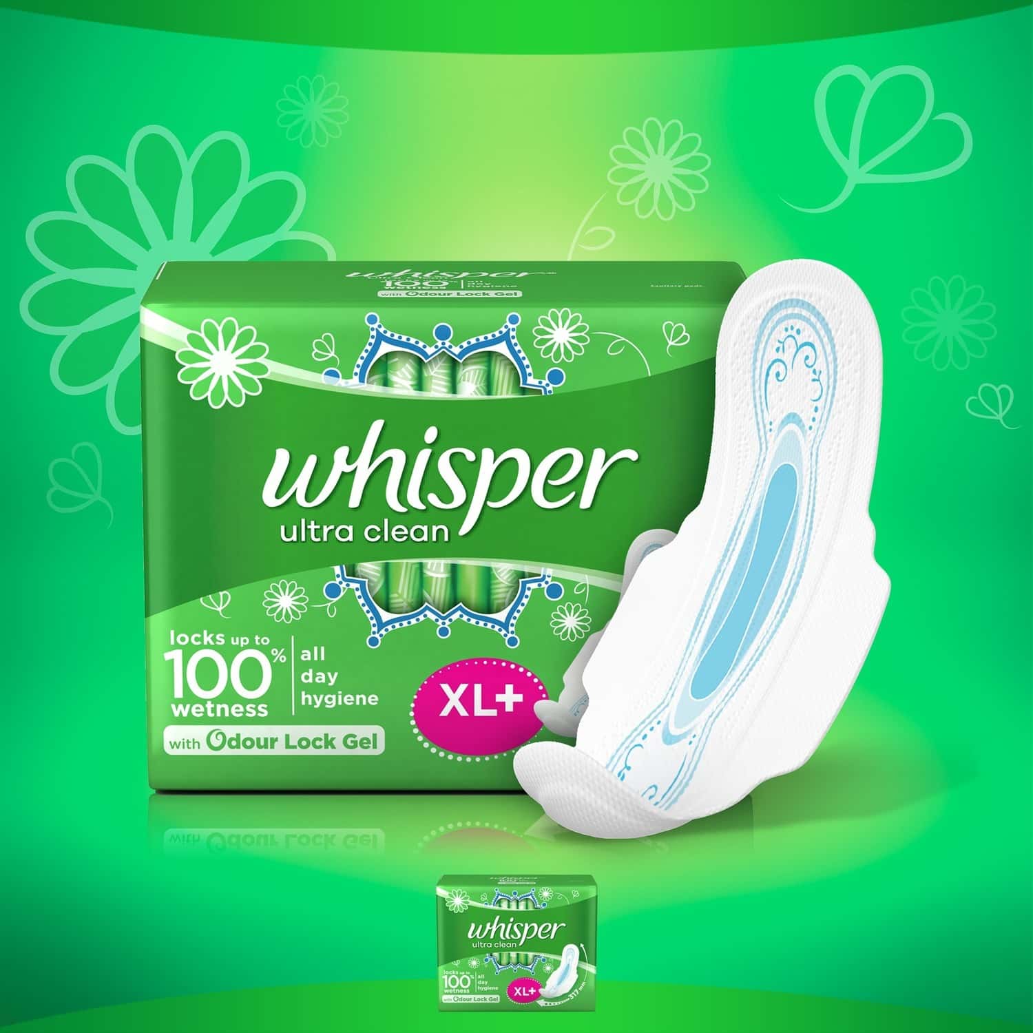 Buy Whisper Ultra Clean Sanitary Pads 44 Pieces (Xl Plus) Online at flat 15 off PharmEasy