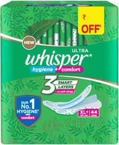 Whisper Ultra Hygiene + Comfort Xl Plus Sanitary Pads Pack Of 44