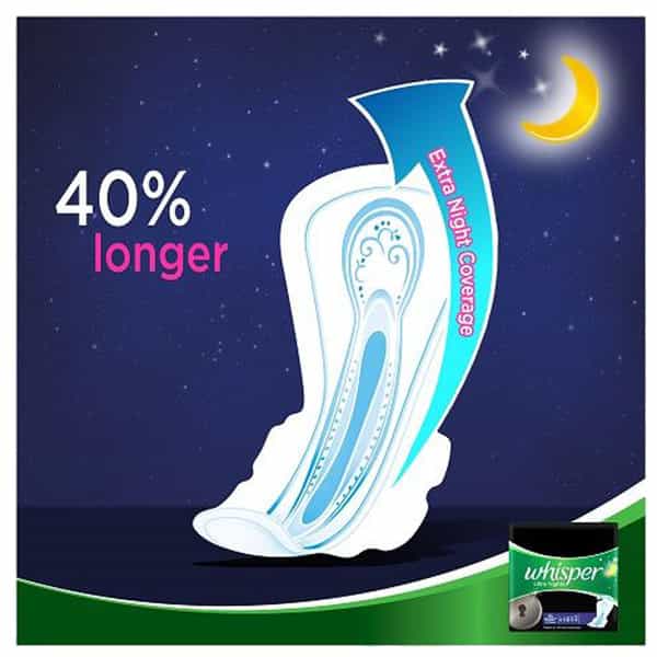 Whisper Ultra Overnight Size Wing Xl Plus Sanitary Pads Packet Of 7
