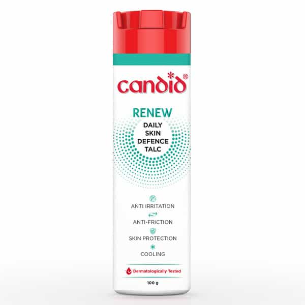 Candid Renew Daily Skin Defence Talc | Powder | Bottle | 100 Gm