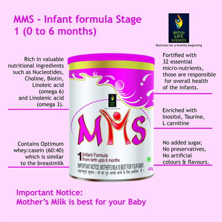 Mms Infant Formula Stage 1 (Birth To 6 Months) Powder Tin 200Gm