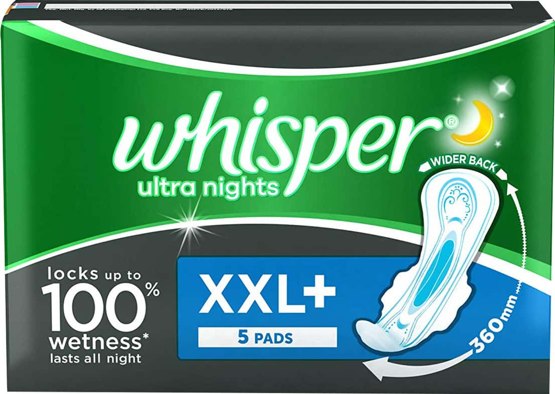 Whisper Ultra Overnight Size Xxl Plus Sanitary Pads Packet Of 5