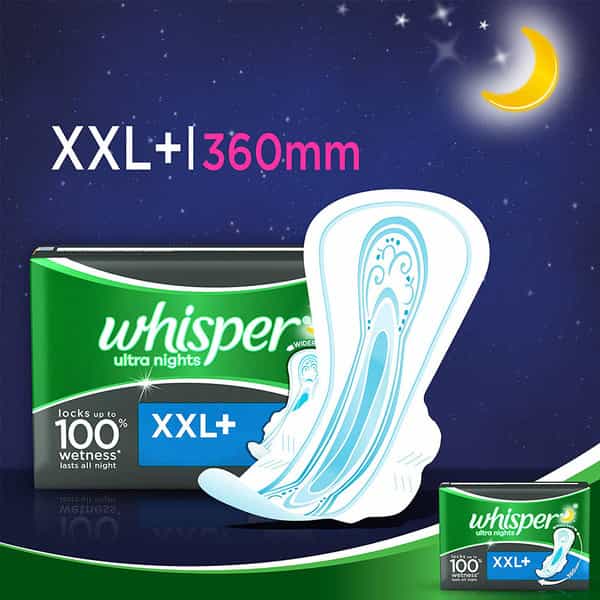 Whisper Ultra Overnight Size Xxl Plus Sanitary Pads Packet Of 5