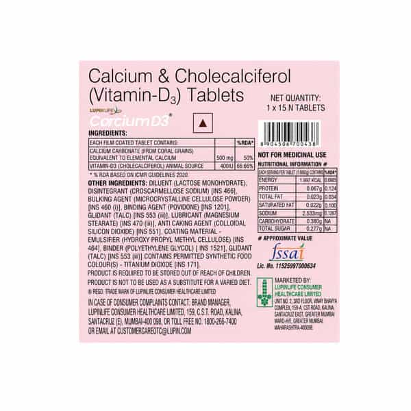 Corcium D3 Strip Of 15 Tablets