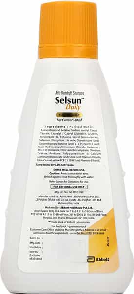 Selsun Daily Anti-Dandruff Shampoo For Dry Scalp Bottle Of 60Ml