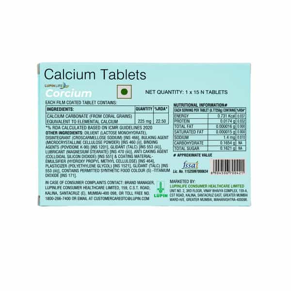 Corcium 225Mg Strip Of 15 Tablets