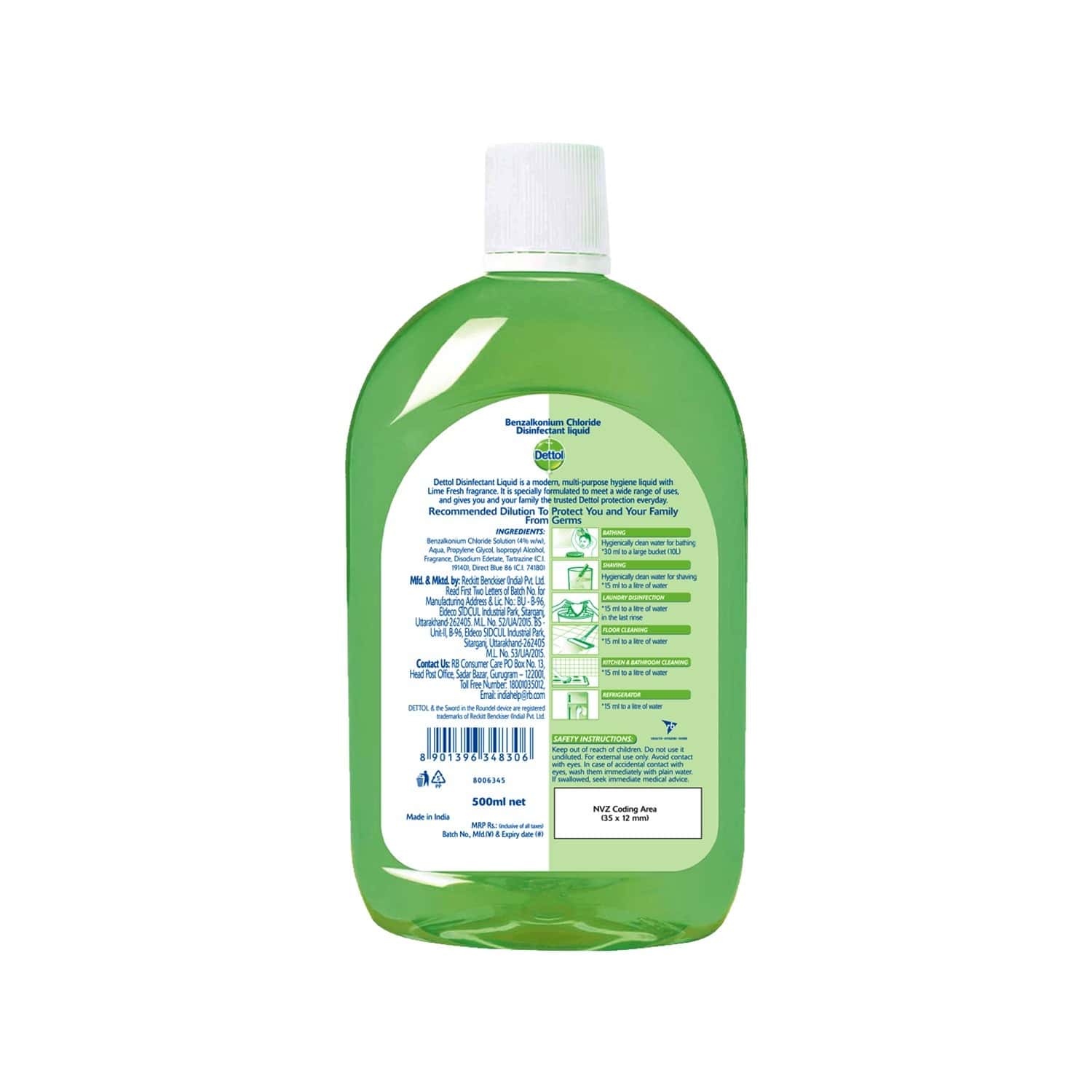 Buy DETTOL MULTIUSE LIME & LEMON DISINFECTANT LIQUID BOTTLE OF 500 ML Online & Get Upto 60 OFF