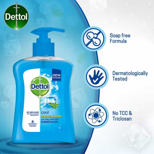 Dettol Ph-Balanced Liquid Handwash Pump Cool- 200 Ml
