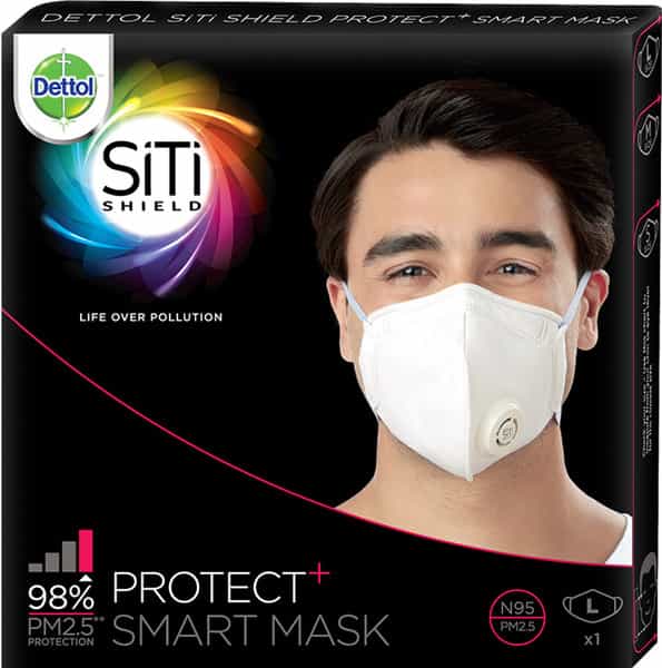 Dettol Siti Shield Protect+ N95 Anti-Pollution Smart Mask Unisex (Large)