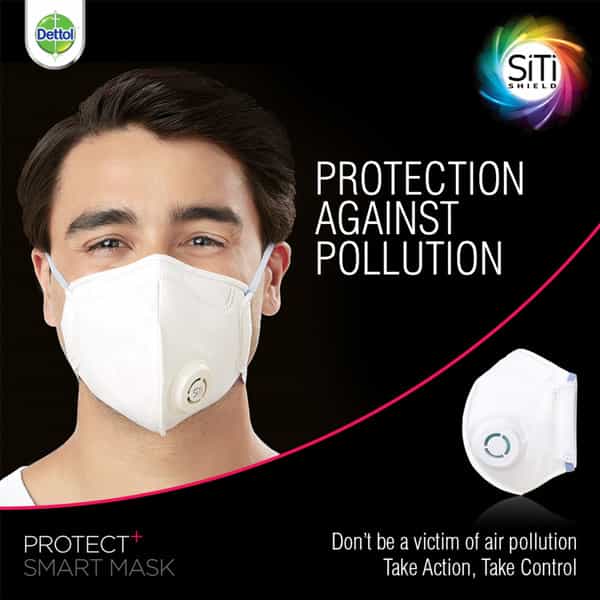 Dettol Siti Shield Protect+ N95 Anti-Pollution Smart Mask Unisex (Large)