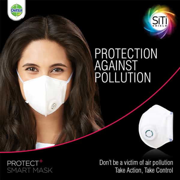 Dettol Siti Shield Protect+ N95 Anti-Pollution Smart Mask Unisex (Medium)