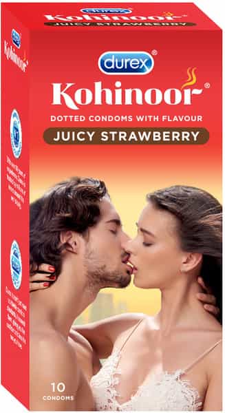 Durex Kohinoor Juicy Strawberry Packet Of 10 Condoms