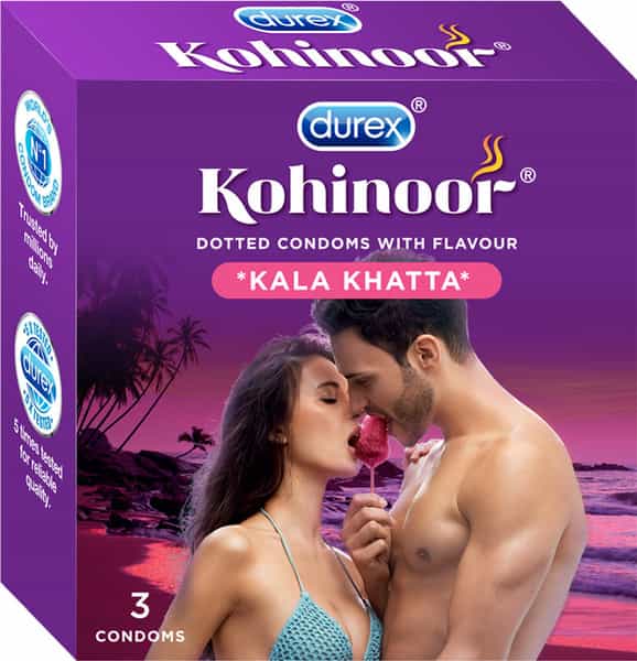 Durex Kohinoor Condoms Kala Khatta- 3 Pieces