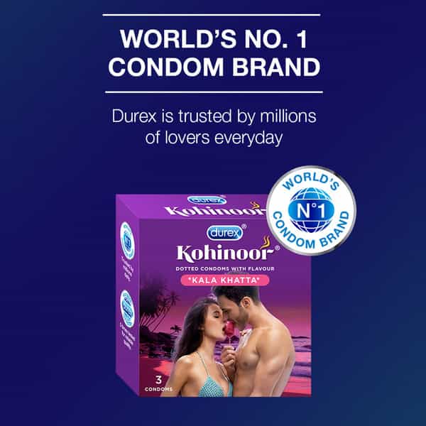 Durex Kohinoor Condoms Kala Khatta- 3 Pieces
