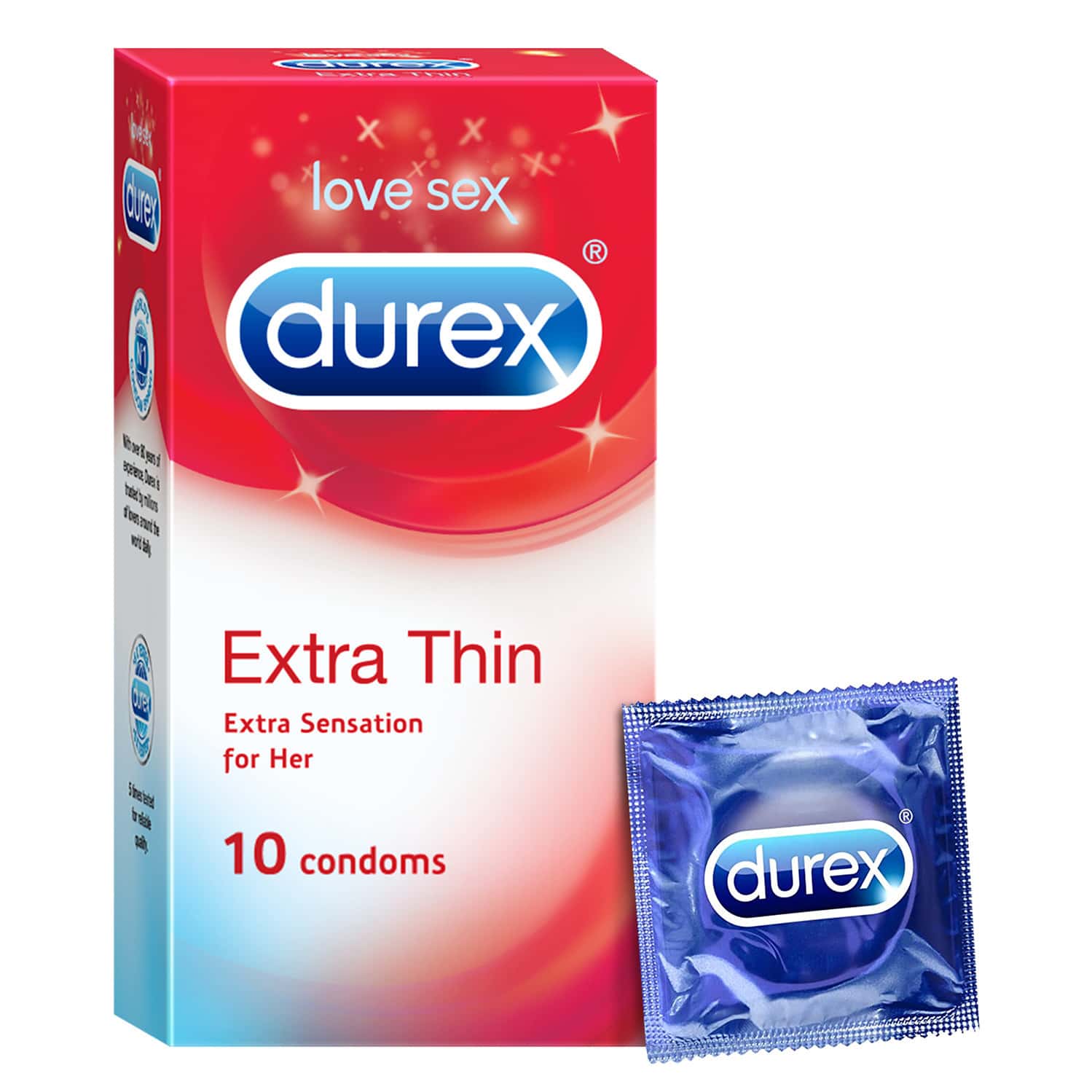 Durex Extra Thin | Extra Sensation | Box | 10 Condoms