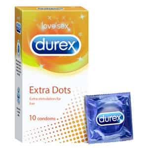 Durex Extra Dots Packet Of 10 Condoms