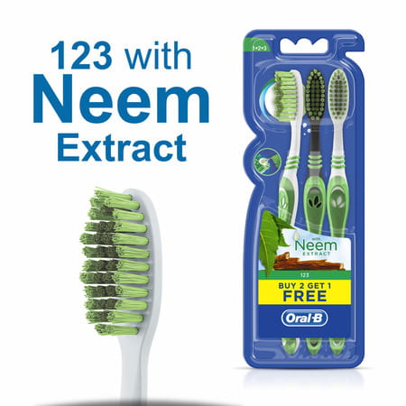 Oral-b 1.2.3 Toothbrush With Neem Extract Soft (buy 2 Get 1 Free)