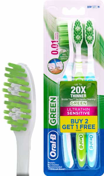 Oral-B Ultrathin Sensitive Toothbrush - 1 Piece (Green Buy 2 Get 1 Free)