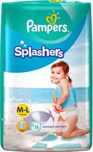 Pampers Splashers Disposable Swim Pants Diaper Size L Packet Of 11