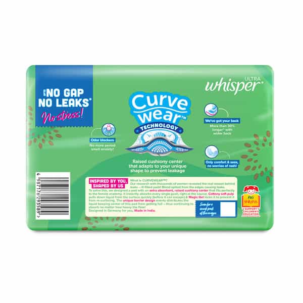 Whisper Ultra Sanitary Pads For Women | X-Large Plus | Pack Of 30