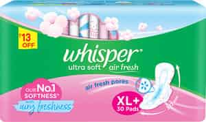 Whisper Ultra Soft Size Xl Plus Sanitary Pads Packet Of 30