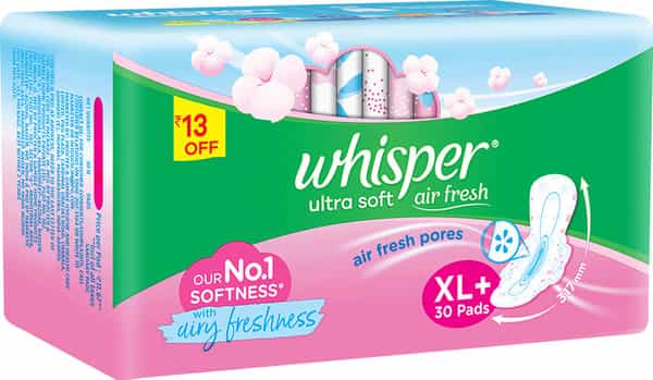 Whisper Ultra Soft Size Xl Plus Sanitary Pads Packet Of 30