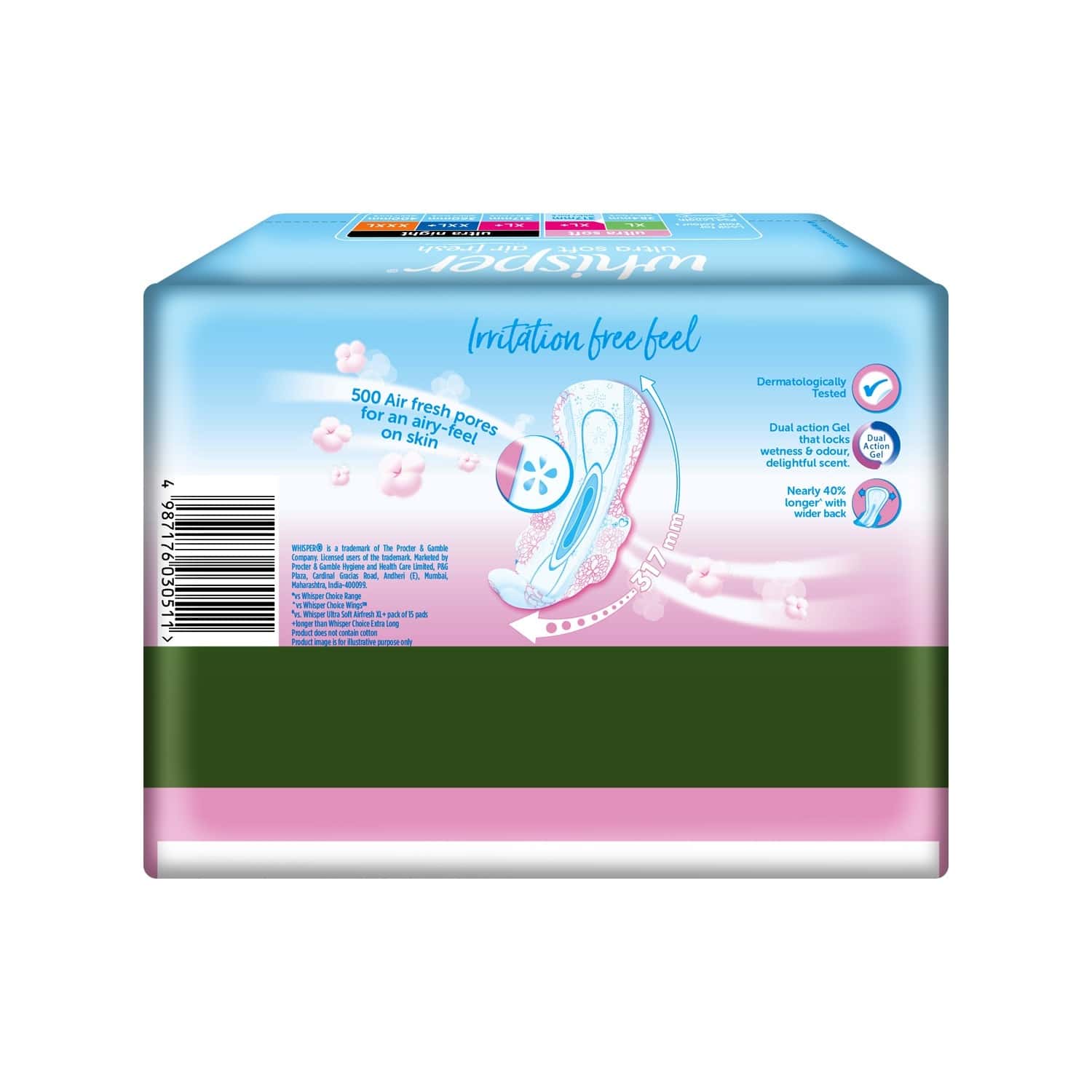 Buy WHISPER ULTRA SOFT SIZE XL PLUS SANITARY PADS PACKET OF 30 Online