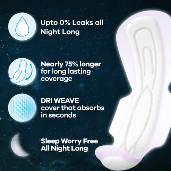 Whisper Ultra Nights Size Xxxl Sanitary Pads Packet Of 10