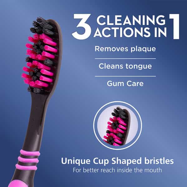 Oral-B Cavity Defense 123 Soft Bristles Toothbrush Packet Of 4 (Black)
