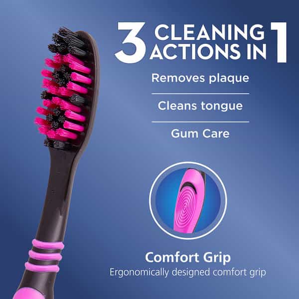 Oral-B Cavity Defense 123 Soft Bristles Toothbrush Packet Of 4 (Black)